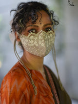 Beige Meadows Organza (Mask)