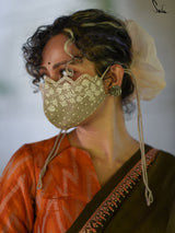 Beige Meadows Organza (Mask)