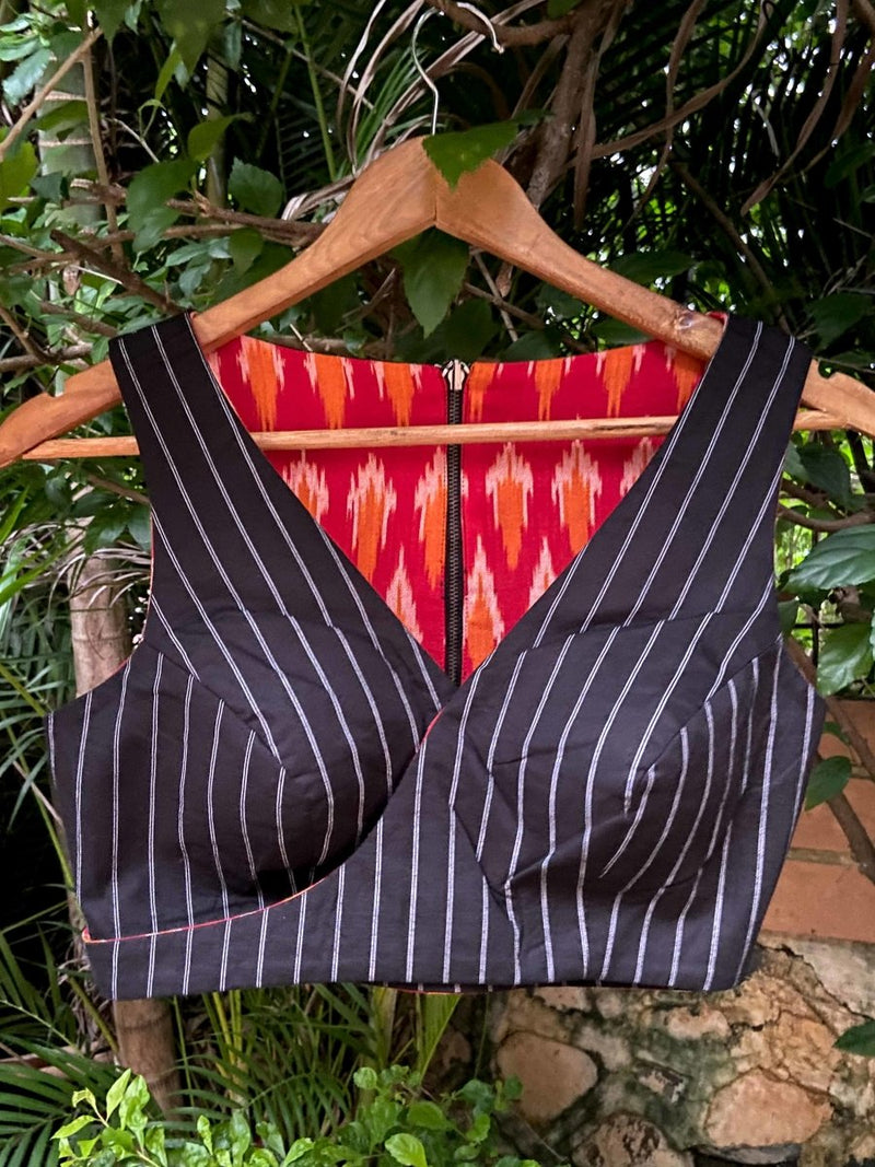 Black Stripes and Red Alat Palat (Blouse)