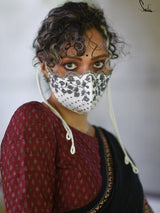 Grey Blossoms Organza (Mask)