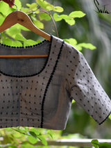 Grey Lacy roads ( Blouse ) - suta.in