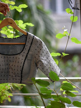 Grey Lacy roads ( Blouse ) - suta.in