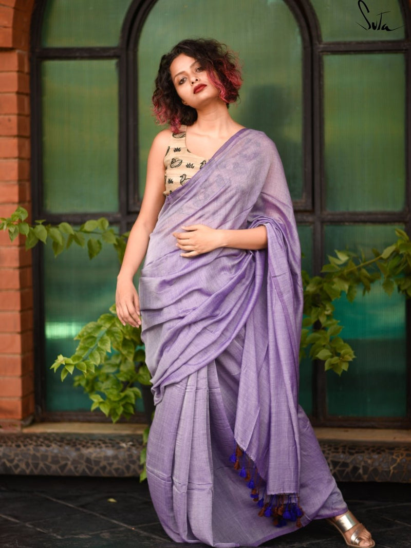 Buy Lavender Sarees for Women by Indie Picks Online | Ajio.com