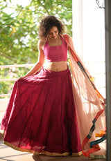 Magical magenta Raw silk skirt - suta.in