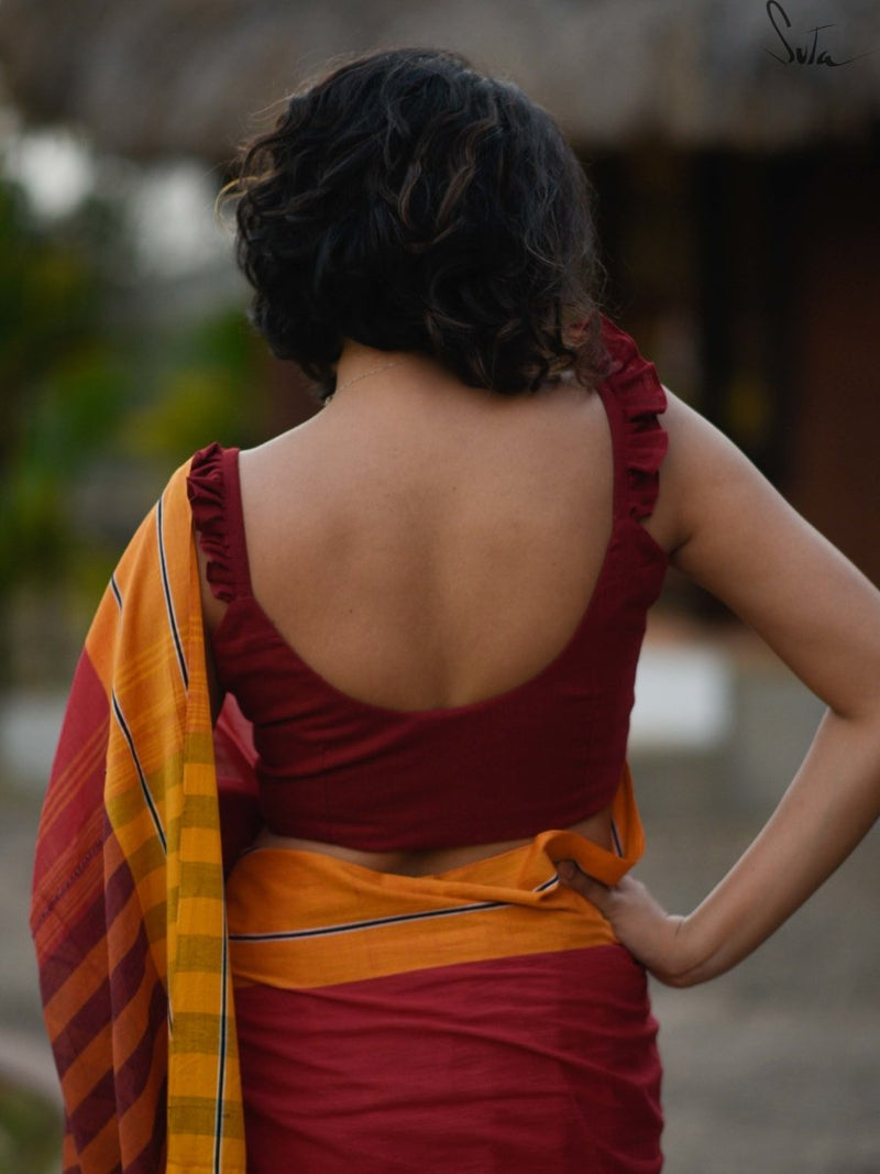 Maroon Curls (Blouse) - suta.in