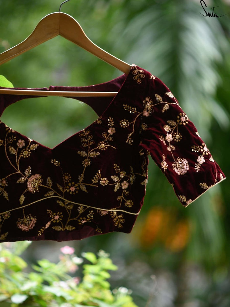 Maroon Goyna (Blouse) - suta.in