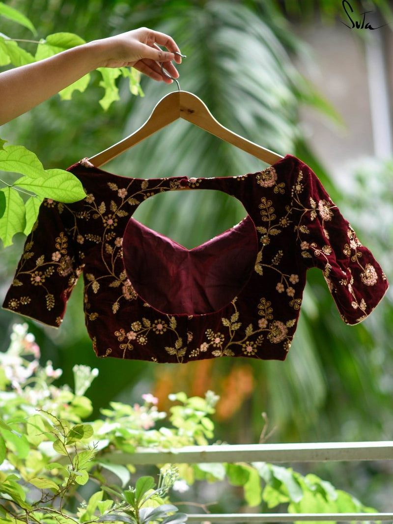 Maroon Goyna (Blouse) - suta.in