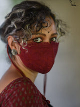 Maroon Petals Organza (Mask)