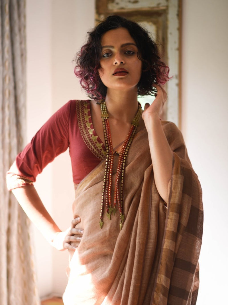 Maroon Shona (Blouse) - suta.in