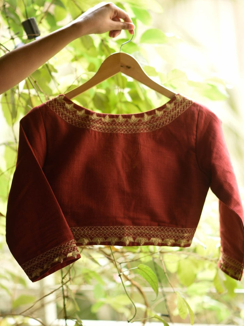 Maroon Shona (Blouse) - suta.in