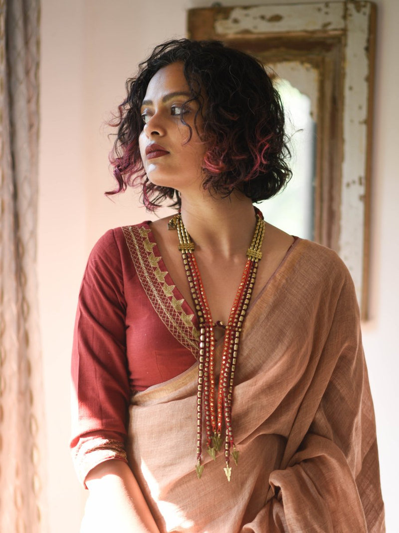 Maroon Shona (Blouse) - suta.in