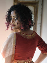 Maroon Shona (Blouse) - suta.in