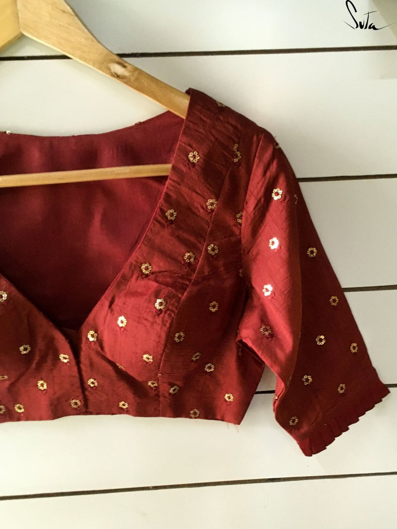 Maroon Stars (Blouse) - suta.in