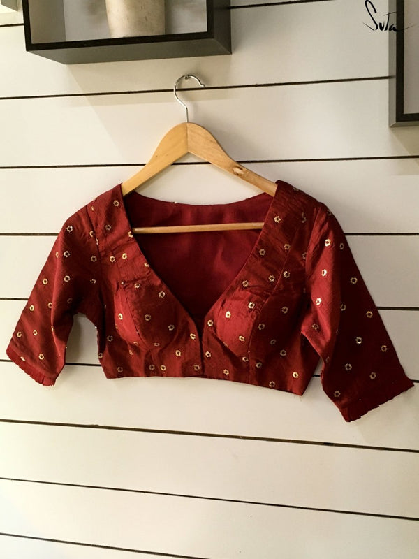 Maroon Stars (Blouse) - suta.in