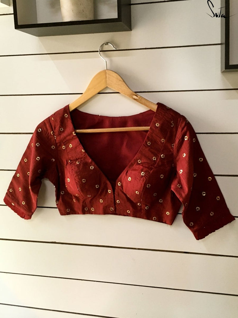 Maroon Stars (Blouse) - suta.in