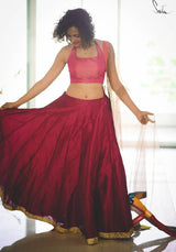 Magical magenta Raw silk skirt