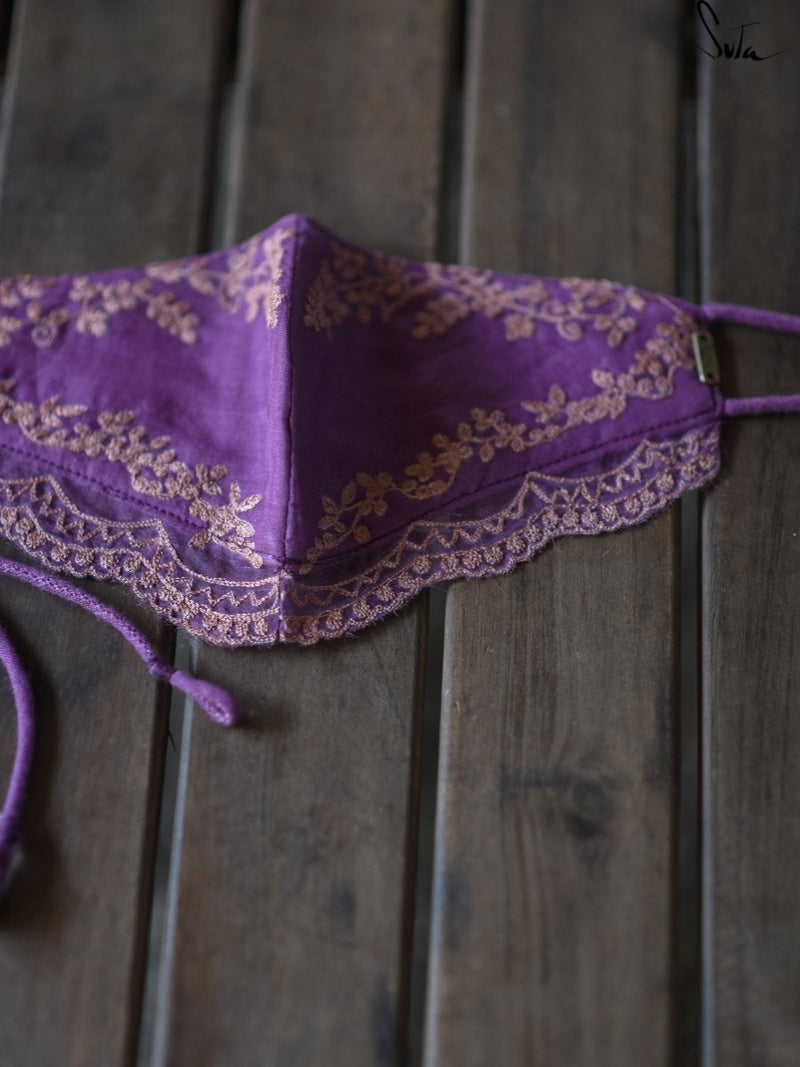 Purple Palms Organza (Mask)