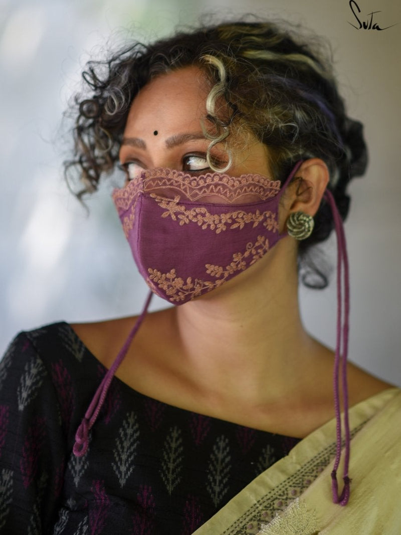 Purple Palms Organza (Mask)