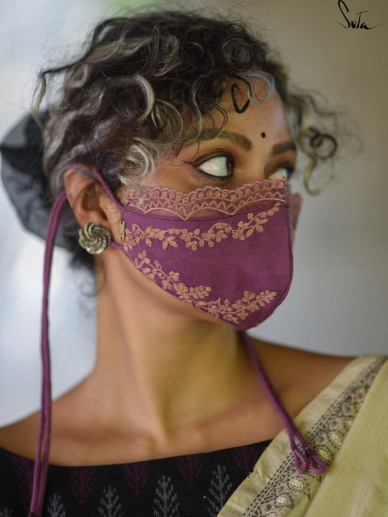 Purple Palms Organza (Mask)