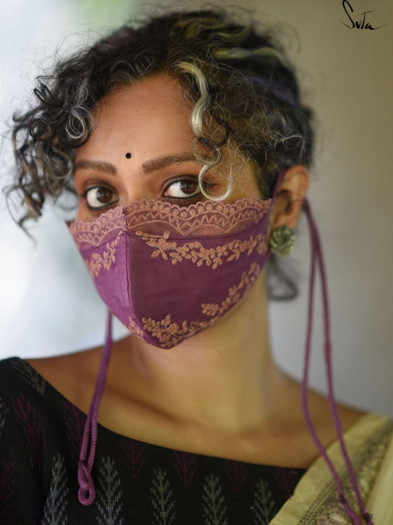 Purple Palms Organza (Mask)