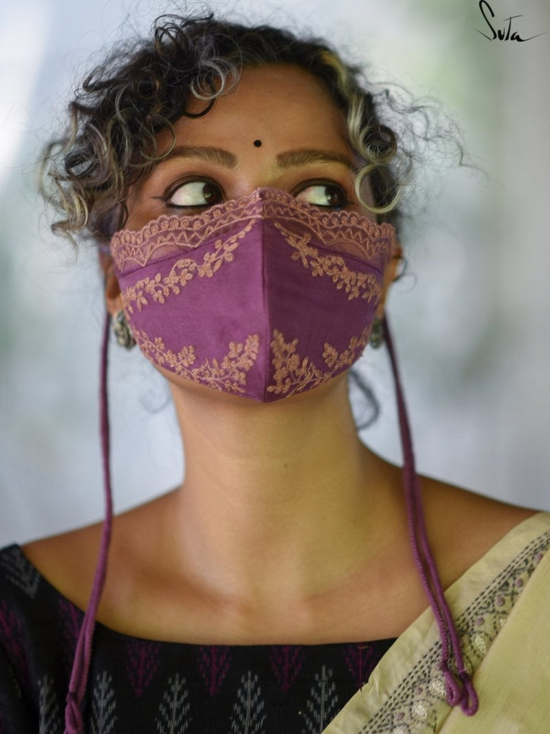 Purple Palms Organza (Mask)