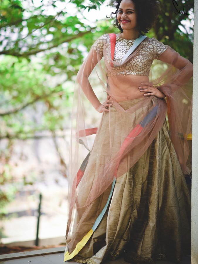 Ravishing gold Raw silkskirt - suta.in