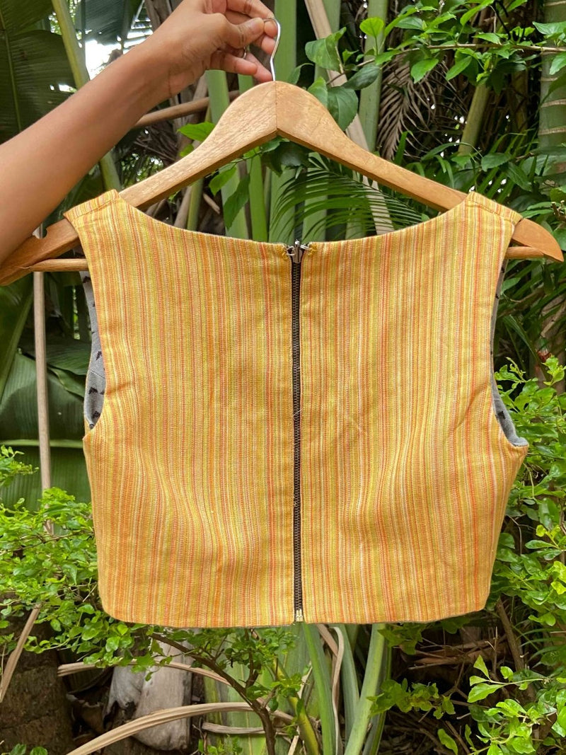 Yellow and Grey Alat Palat (Blouse)