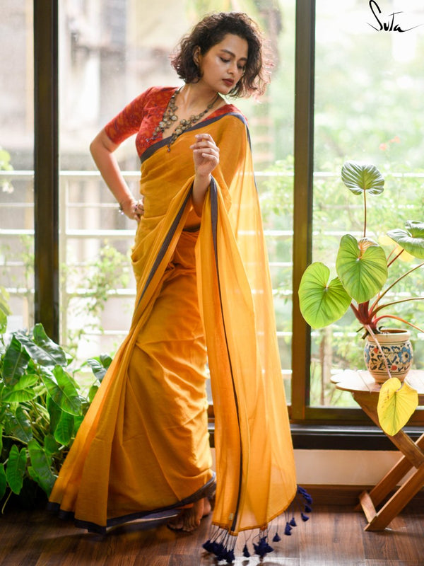 Orange Pure Silk Saree With Maroon Colored Blouse | Cash On Delivery  Available, Throughout India | Shipping Worldwide